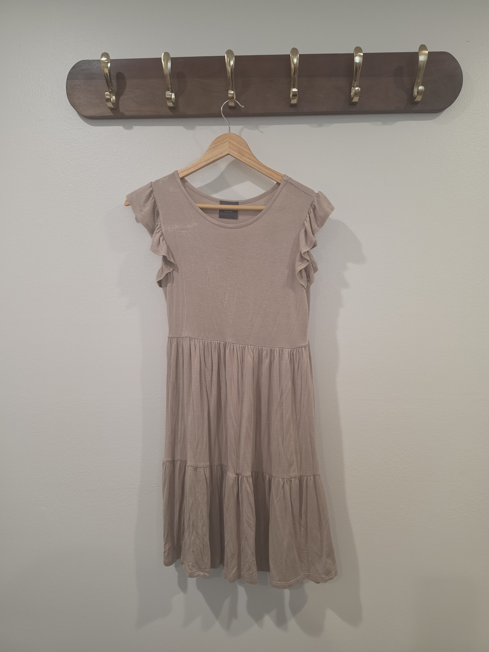 Olivia Rae Soft Taupe Scoop Neck Dress